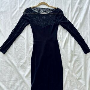 Elegant Black Lace Women's Dress
